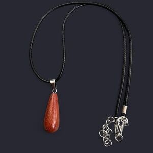 Red Jasper Tear Drop Pendant Necklace